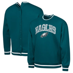 Philadelphia Eagles G-III Sports by Carl Banks Adaptive Blocker Fleece Pullover Sweatshirt - Midnight Green cheap