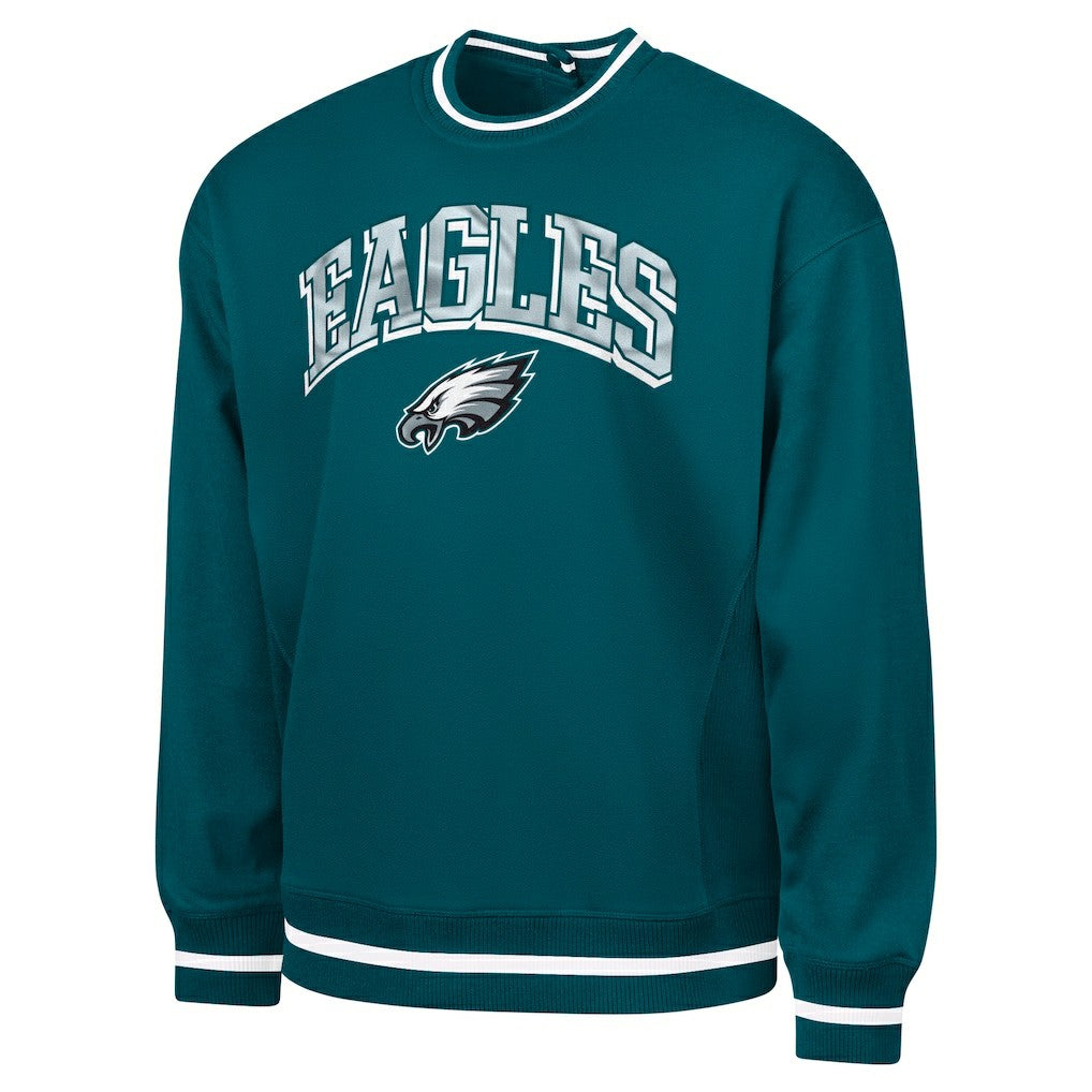 Philadelphia Eagles G-III Sports by Carl Banks Adaptive Blocker Fleece Pullover Sweatshirt - Midnight Green cheap