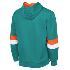 Miami Dolphins G-III Sports by Carl Banks Adaptive Faceoff Pullover Hoodie - Aqua/Orange for sale