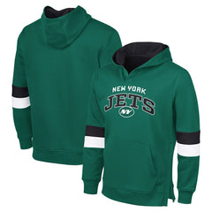 New York Jets G-III Sports by Carl BanksMen's Adaptive Faceoff Pullover Hoodie - Green/Gray for sale