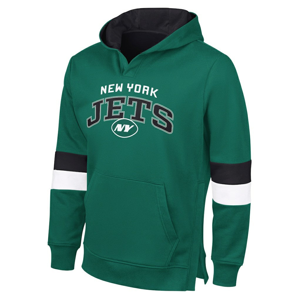 New York Jets G-III Sports by Carl BanksMen's Adaptive Faceoff Pullover Hoodie - Green/Gray for sale