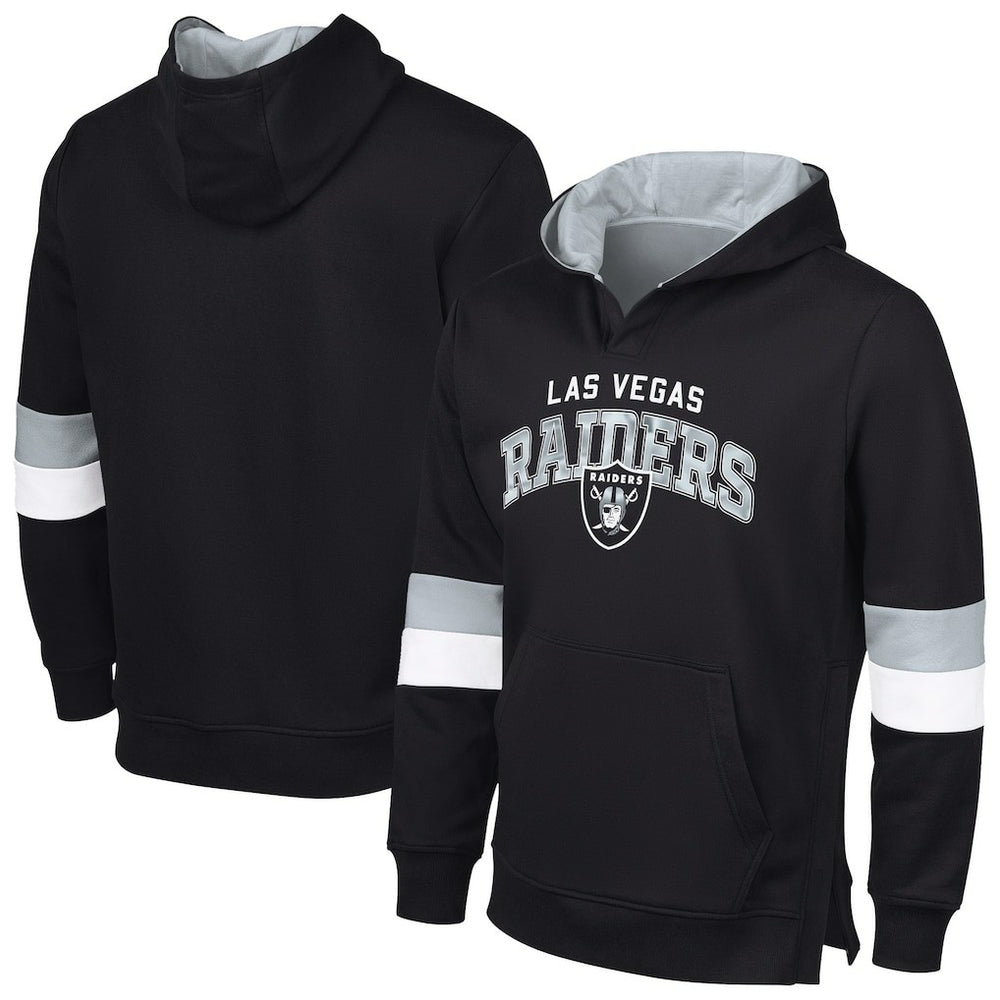 Las Vegas Raiders G-III Sports by Carl Banks Adaptive Faceoff Pullover Hoodie - Black/Silver for sale