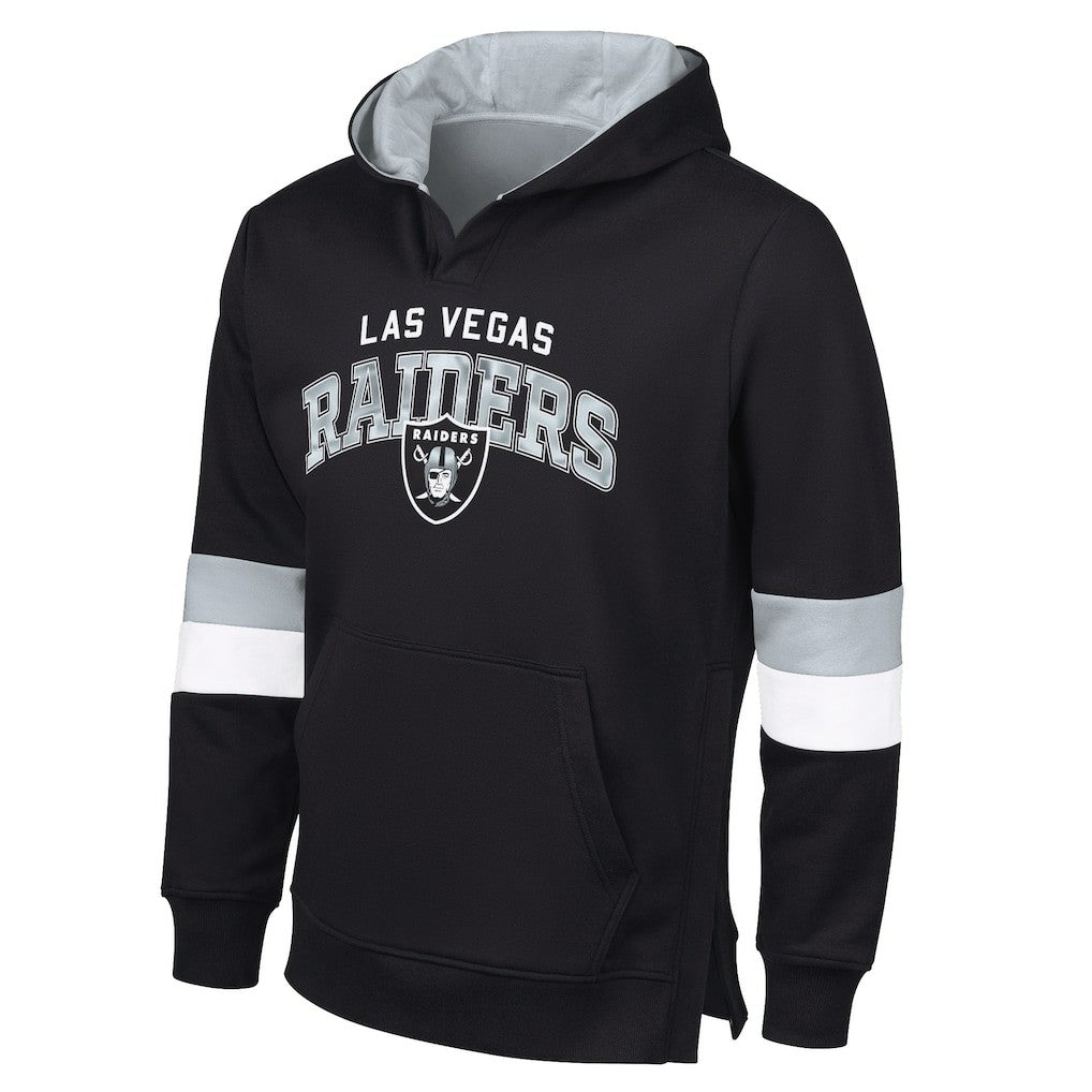 Las Vegas Raiders G-III Sports by Carl Banks Adaptive Faceoff Pullover Hoodie - Black/Silver for sale