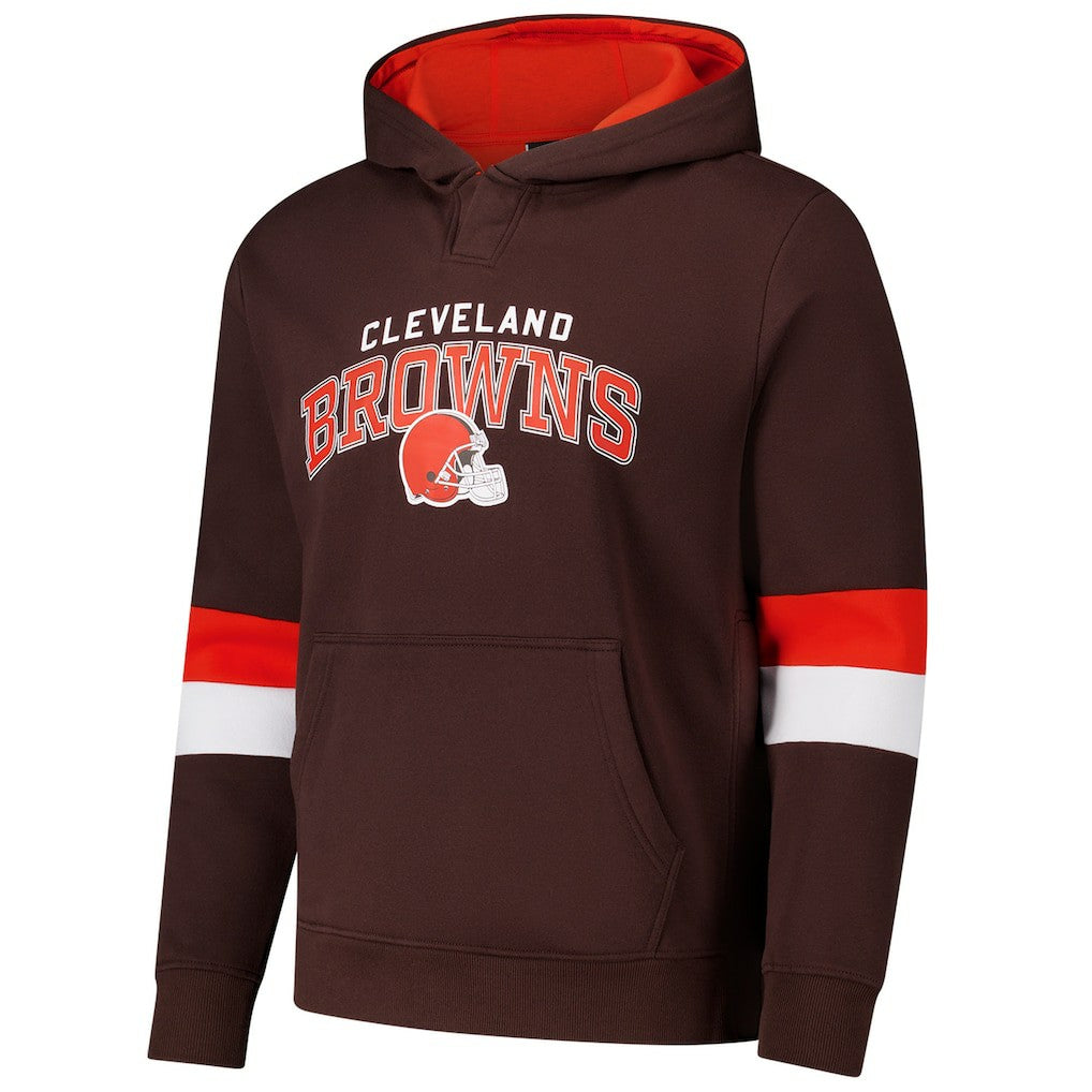 Cleveland Browns G-III Sports by Carl Banks Adaptive Faceoff Pullover Hoodie - Brown/Orange discount