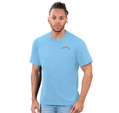 Los Angeles Chargers Margaritaville Flip Flop T-Shirt - Light Blue on sale