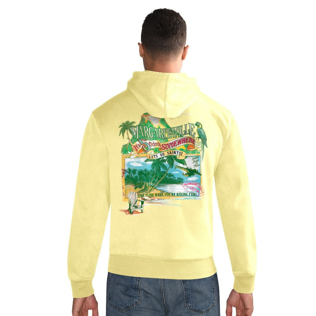 New Orleans Saints Margaritaville Time Flies Garment Dyed Pullover Hoodie - Gold online
