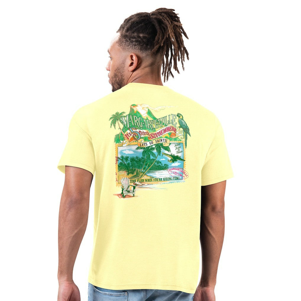 New Orleans Saints Margaritaville Time Flies T-Shirt - Gold for sale