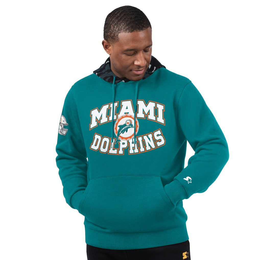 Miami Dolphins Starter Thursday Night Gridiron Vintage Logo Pullover Hoodie - Aqua sale