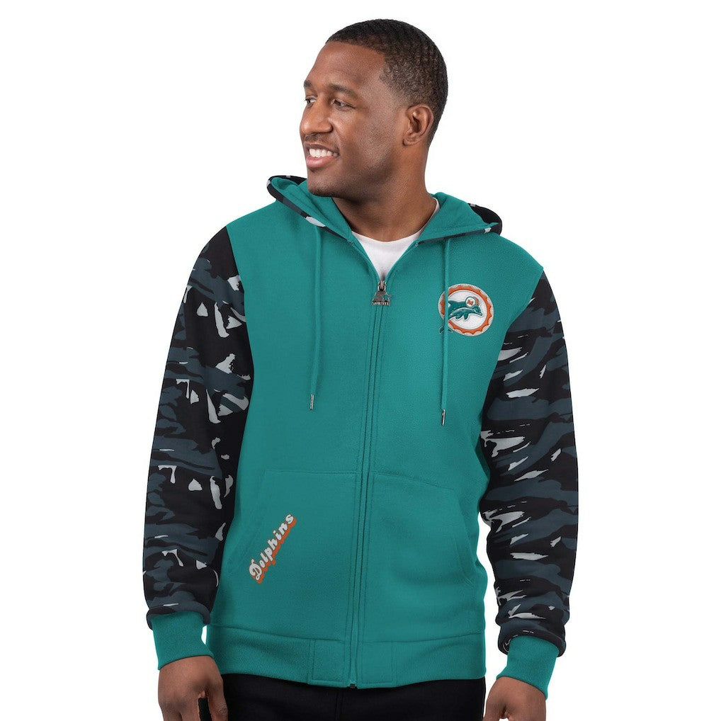 Miami Dolphins Starter Thursday Night Gridiron Vintage Logo Full-Zip Hoodie - Aqua outlet