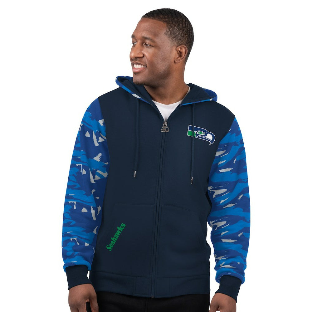 Seattle Seahawks Starter Thursday Night Gridiron Vintage Logo Full-Zip Hoodie - Navy outlet