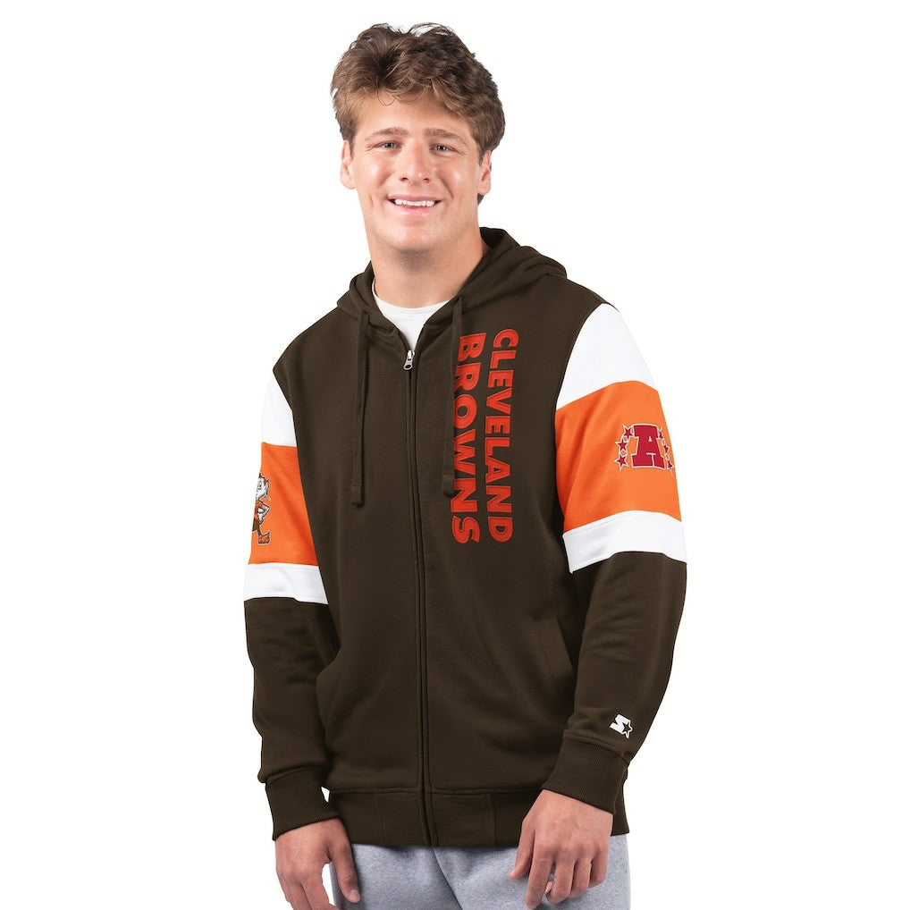 Cleveland Browns Starter Extreme Vintage Logo Full-Zip Hoodie - Brown sale
