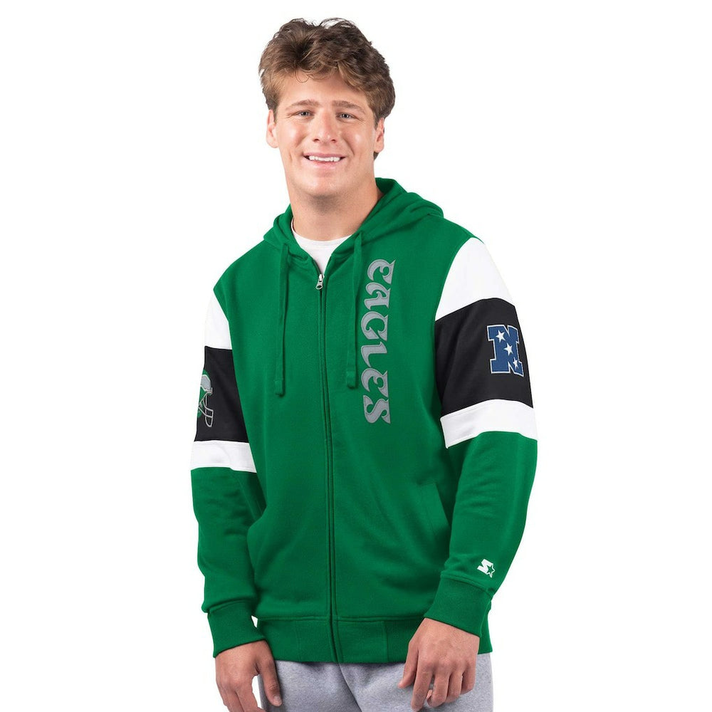 Philadelphia Eagles Starter Extreme Vintage Logo Full-Zip Hoodie - Kelly Green discount