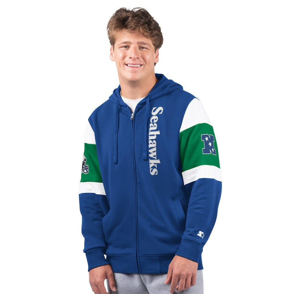 Seattle Seahawks Starter Extreme Vintage Logo Full-Zip Hoodie - Royal outlet