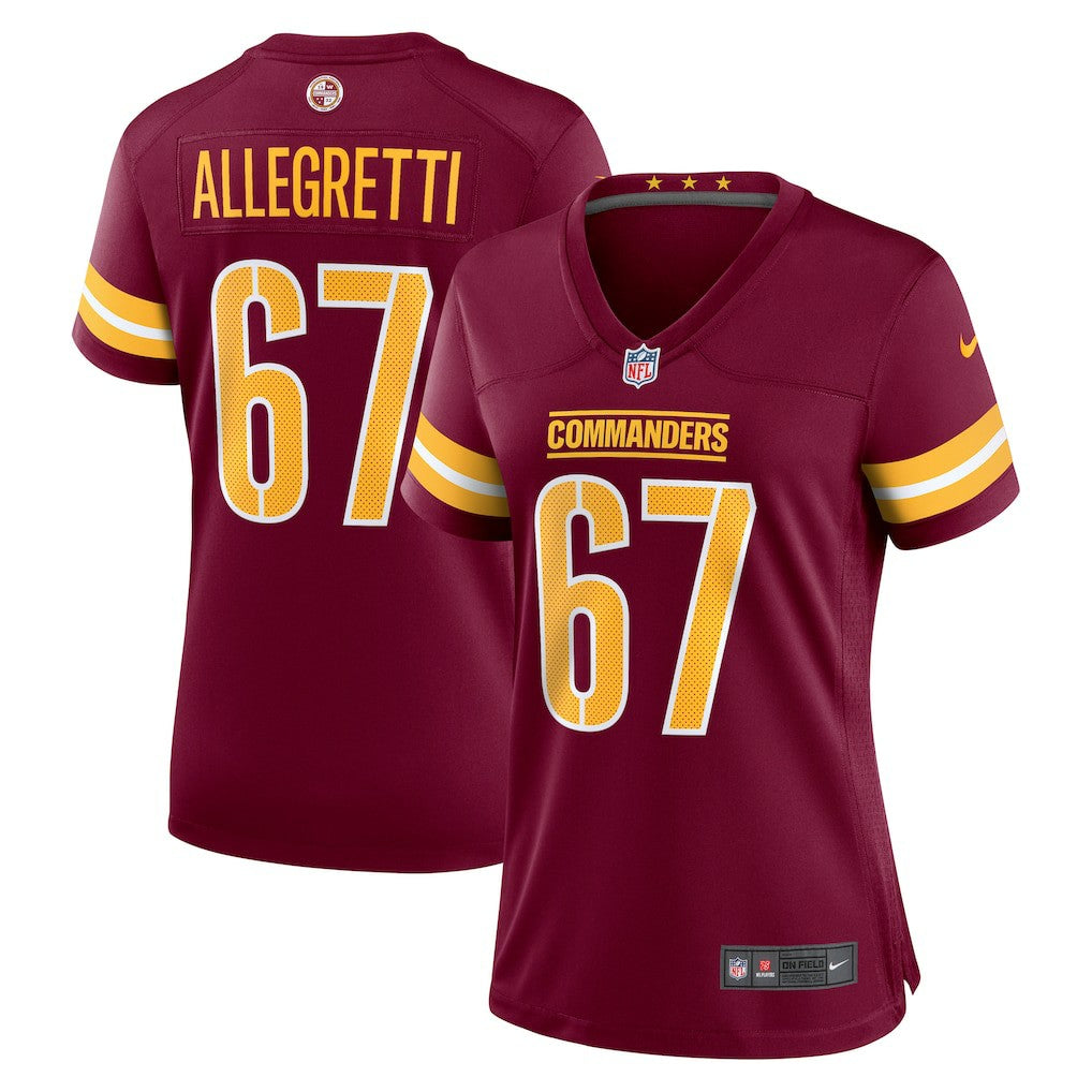 Nick Allegretti Washington Commanders Women's Game Jersey - Burgundy | Nike for sale