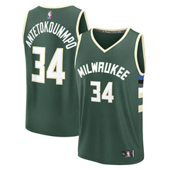 Giannis Antetokounmpo Milwaukee Bucks Fast Break Replica Player Jersey - Icon Edition - Hunter Green | Fanatics shop
