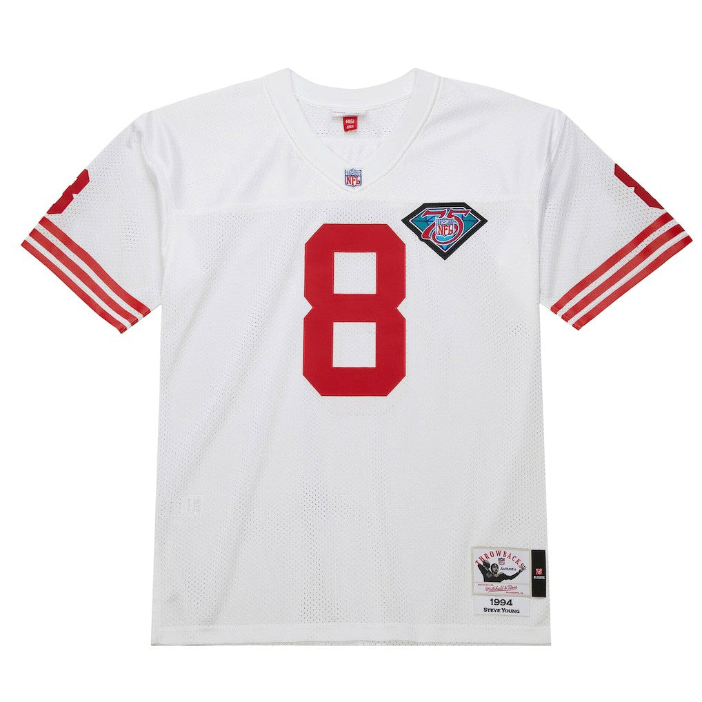 Steve Young San Francisco 49ers 1994 Authentic Throwback Retired Player Jersey - White discount