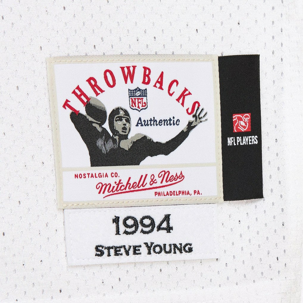 Steve Young San Francisco 49ers 1994 Authentic Throwback Retired Player Jersey - White discount