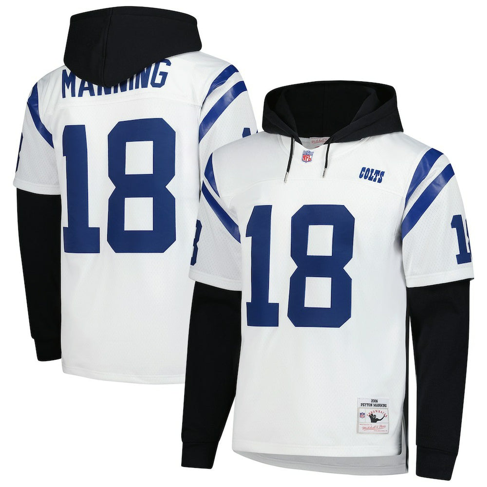 Peyton Manning Indianapolis Colts Player Name & Number Hoodie Legacy Jersey - White online