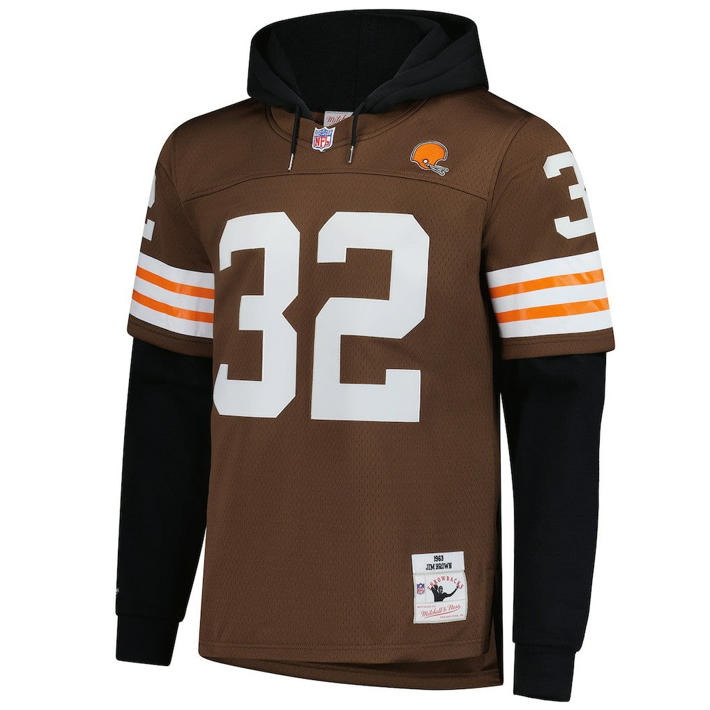 Jim Brown Cleveland Browns Player Name & Number Hoodie Legacy Jersey - Brown sale