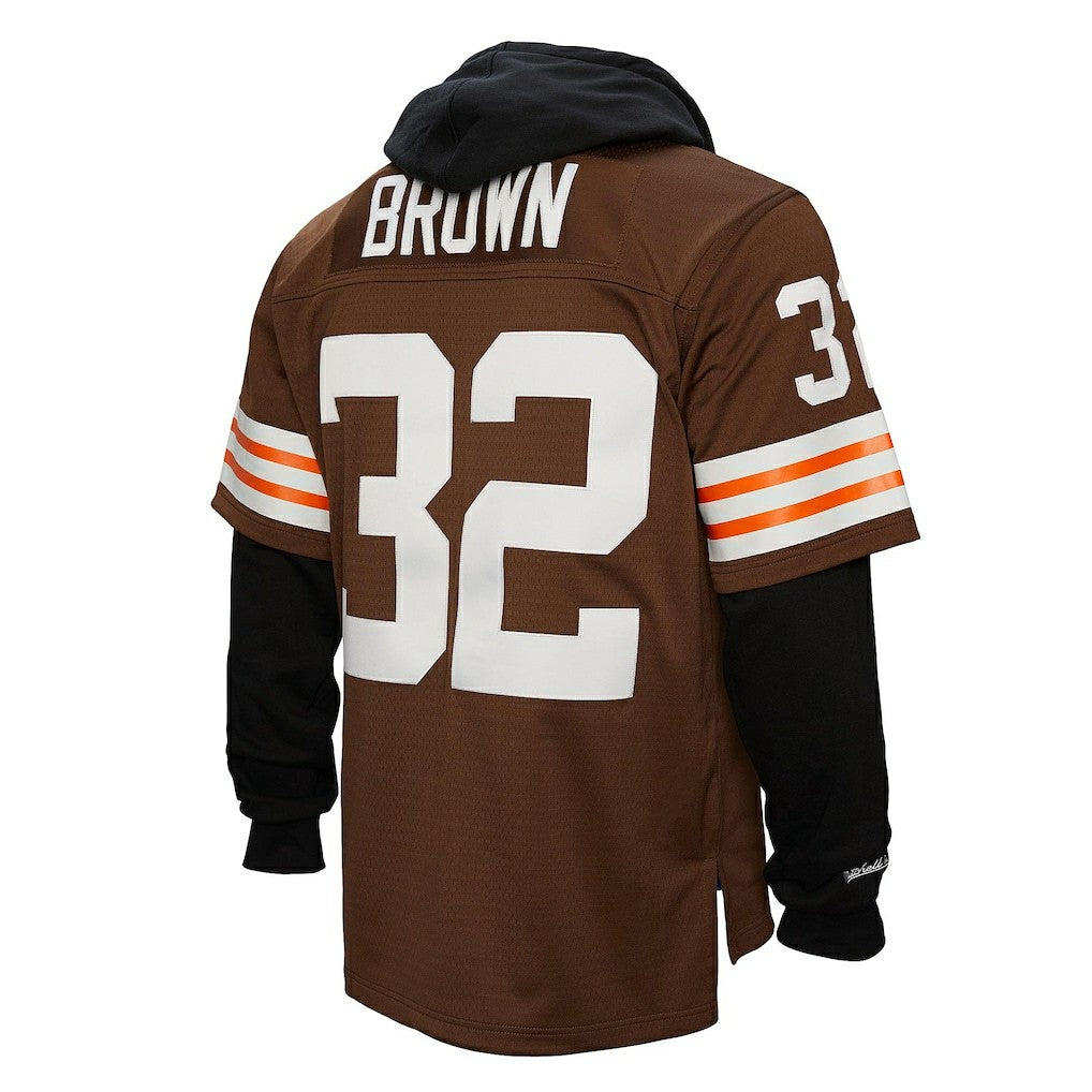 Jim Brown Cleveland Browns Player Name & Number Hoodie Legacy Jersey - Brown sale