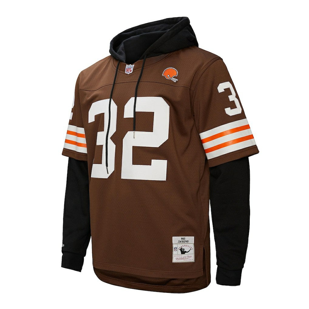 Jim Brown Cleveland Browns Player Name & Number Hoodie Legacy Jersey - Brown sale