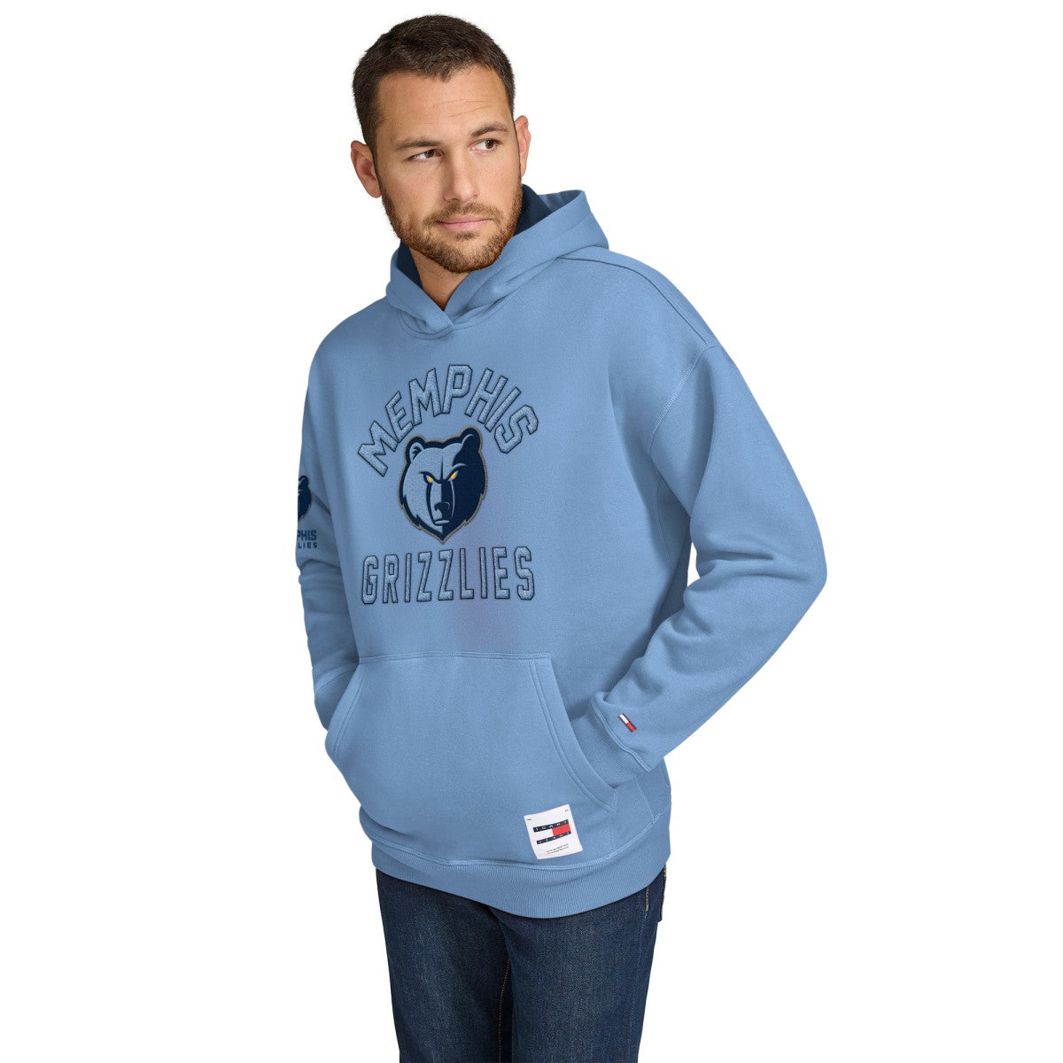 Memphis Grizzlies Tommy Jeans Sebastian Pullover Hoodie - Light Blue for sale