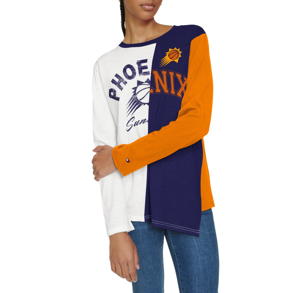 Phoenix Suns Tommy Jeans Women's Amelia Color Blocked Long Sleeve T-Shirt - White/Purple outlet