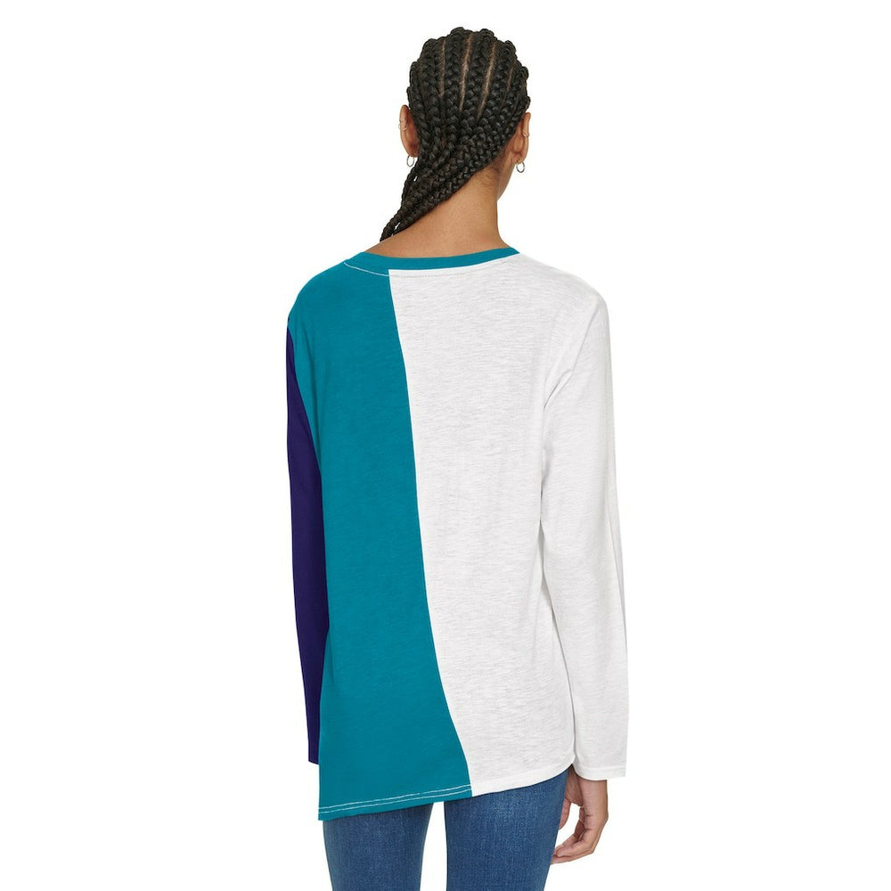 Charlotte Hornets Tommy Jeans Women's Amelia Color Blocked Long Sleeve T-Shirt - White/Teal discount