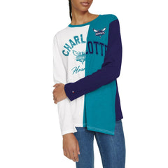 Charlotte Hornets Tommy Jeans Women's Amelia Color Blocked Long Sleeve T-Shirt - White/Teal discount