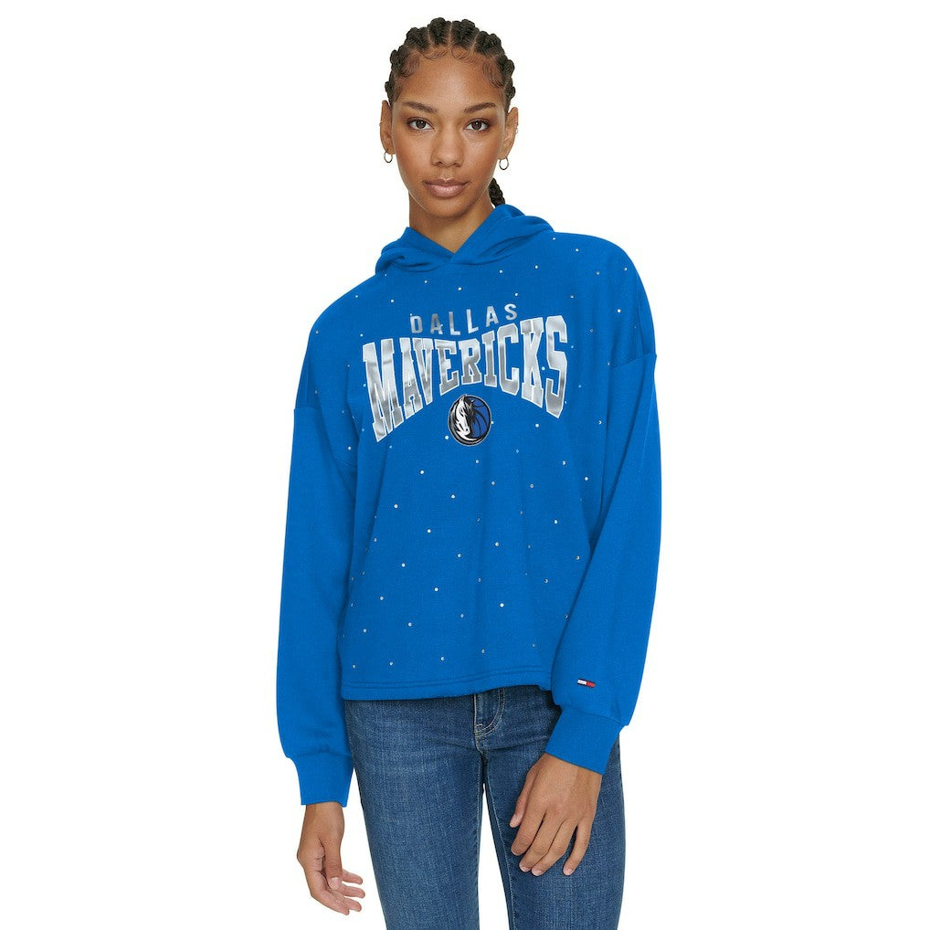 Dallas Mavericks Tommy Jeans Women's Stella Cropped Pullover Hoodie sale - Blue for sale