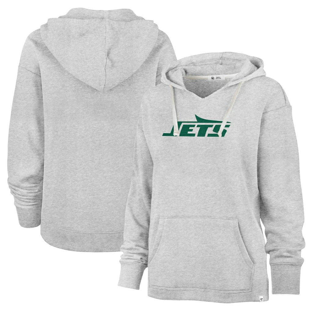 New York Jets '47 Women's Premier Kennedy V-Neck Pullover Hoodie - Gray on sale