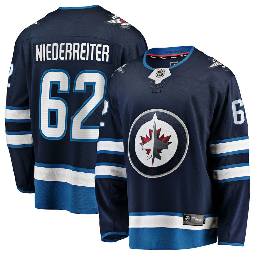 Nino Niederreiter Winnipeg Jets Fanatics Home Premier Breakaway Player Jersey Navy