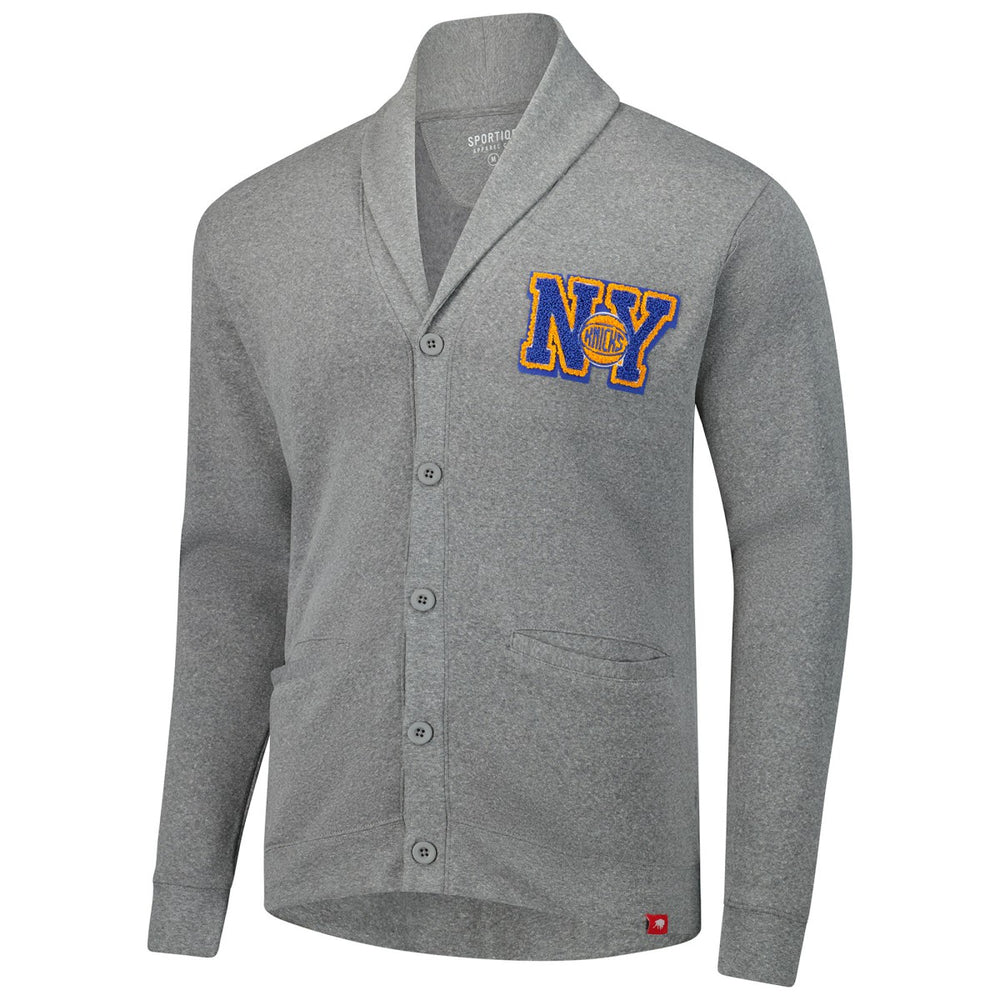 New York Knicks Sportiqe Unisex Henshaw Full-Button Cardigan Sweater - Heather Gray shop
