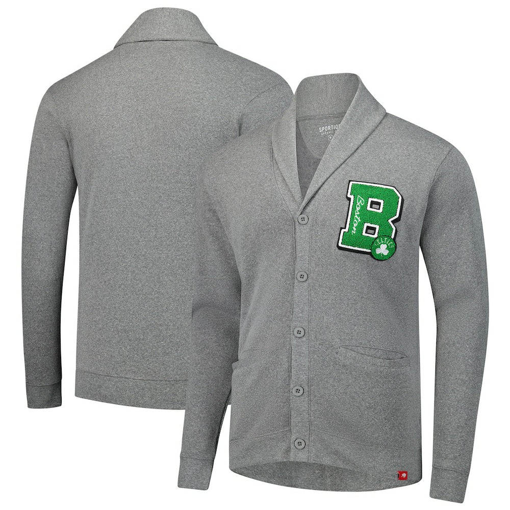 Boston Celtics Sportiqe Unisex Henshaw Full-Button Cardigan Sweater - Heather Gray cheap