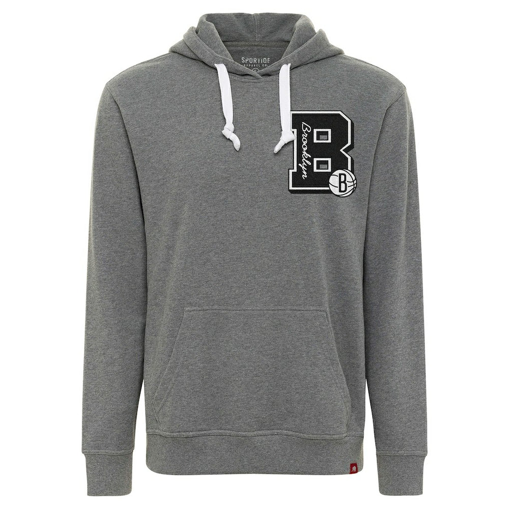 Brooklyn Nets Sportiqe Unisex Varsity Collection Blake Pullover Hoodie - Heather Gray discount