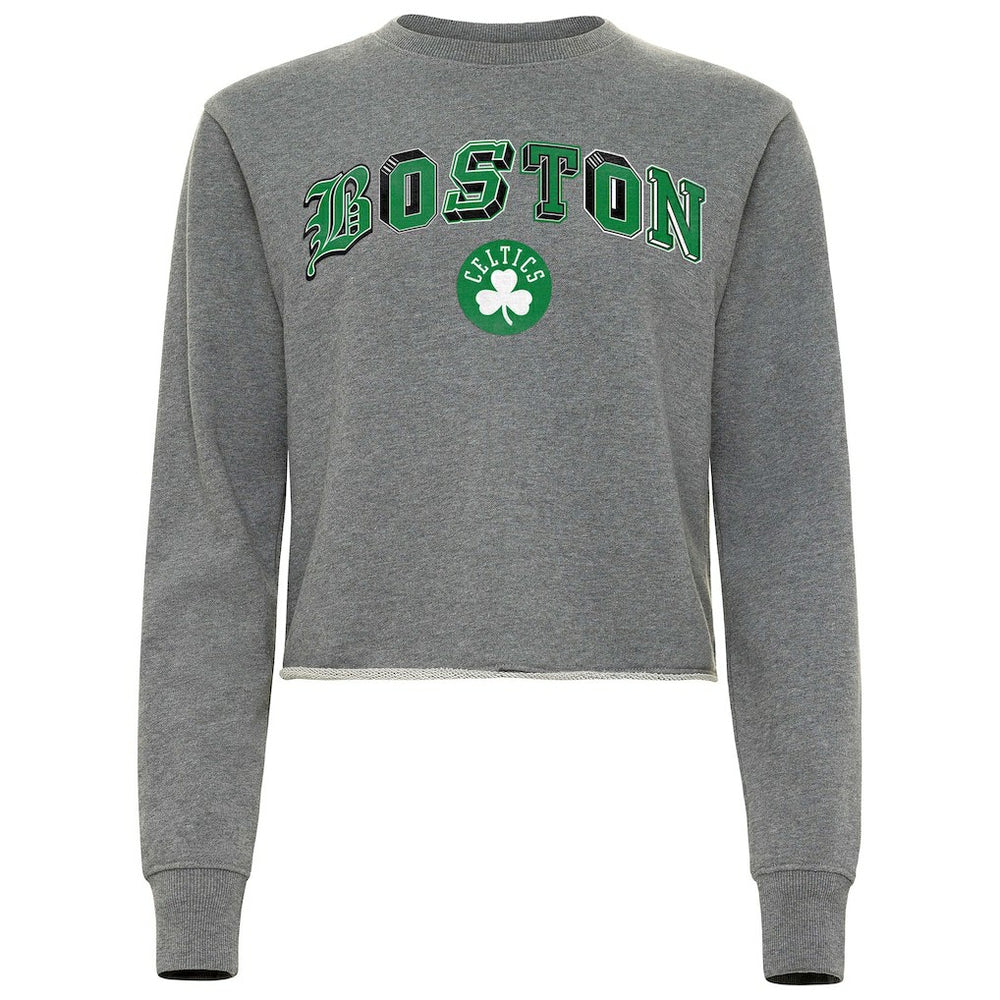 Boston Celtics Sportiqe Women's Varsity Collection Kacey Cropped Pullover Sweatshirt - Heather Gray on sale
