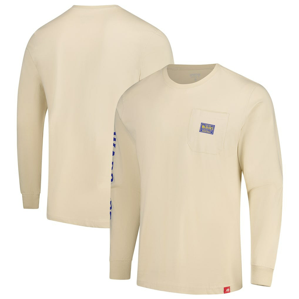 Golden State Warriors Sportiqe Unisex Wales Heavyweight Pocket Long Sleeve T-Shirt sale - Cream outlet