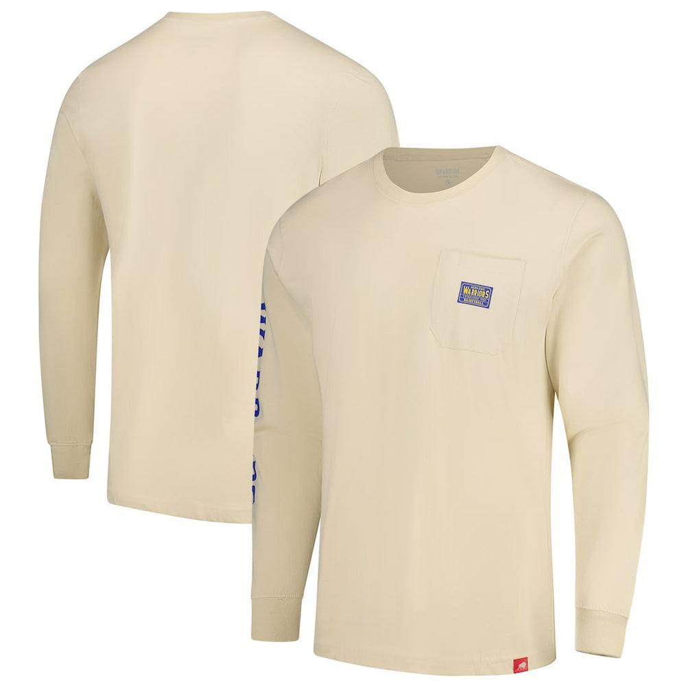 Golden State Warriors Sportiqe Unisex Wales Heavyweight Pocket Long Sleeve T-Shirt sale - Cream outlet
