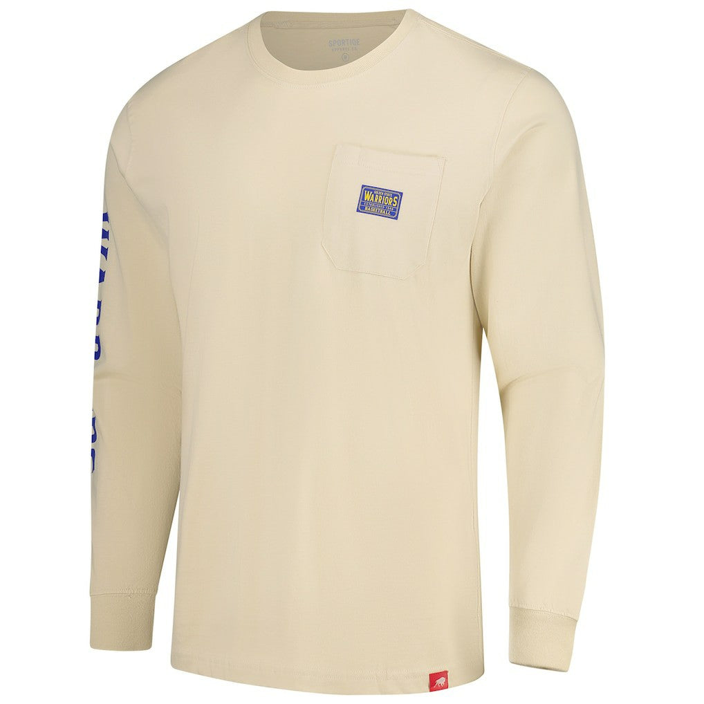 Golden State Warriors Sportiqe Unisex Wales Heavyweight Pocket Long Sleeve T-Shirt sale - Cream outlet