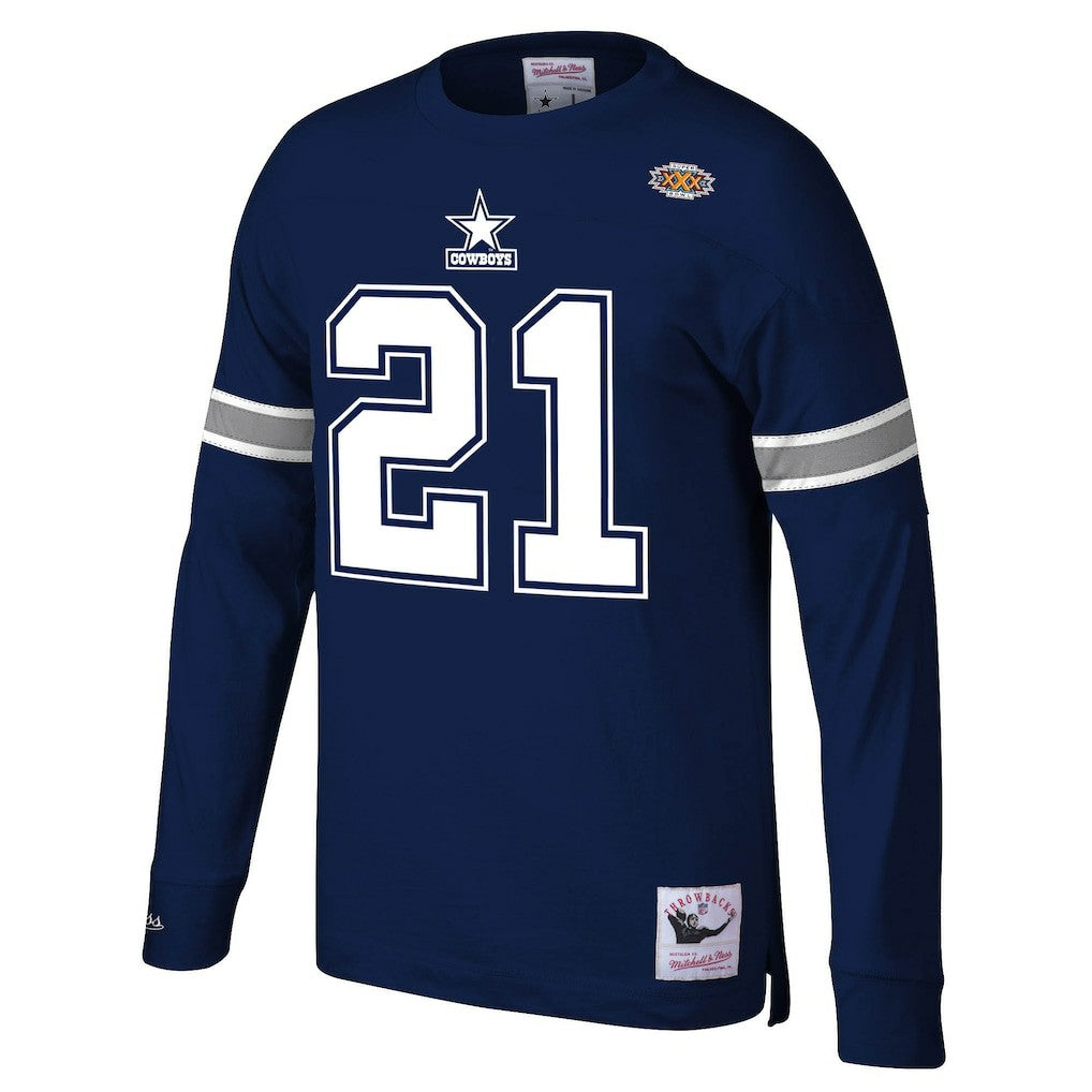 Deion Sanders Dallas Cowboys Retired Player Name & Number Long Sleeve Top - Navy discount