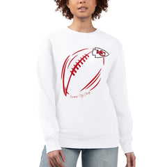 Kansas City Chiefs G-III 4Her by Carl Banks Women's Football Logo Graphic Fleece Tri-Blend Pullover Sweatshirt - White online