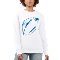 Detroit Lions G-III 4Her by Carl Banks Women's Football Logo Graphic Fleece Tri-Blend Pullover Sweatshirt - White cheap