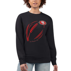 San Francisco 49ers G-III 4Her by Carl Banks Women's Football Logo Graphic Fleece Tri-Blend Pullover Sweatshirt - Black discount