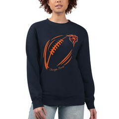 Chicago Bears G-III 4Her by Carl Banks Women's Football Logo Graphic Fleece Tri-Blend Pullover Sweatshirt - Navy cheap