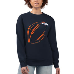 Denver Broncos G-III 4Her by Carl Banks Women's Football Logo Graphic Fleece Tri-Blend Pullover Sweatshirt - Navy for sale
