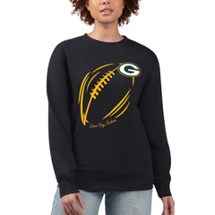 Green Bay Packers G-III 4Her by Carl Banks Women's Football Logo Graphic Fleece Tri-Blend Pullover Sweatshirt - Black online