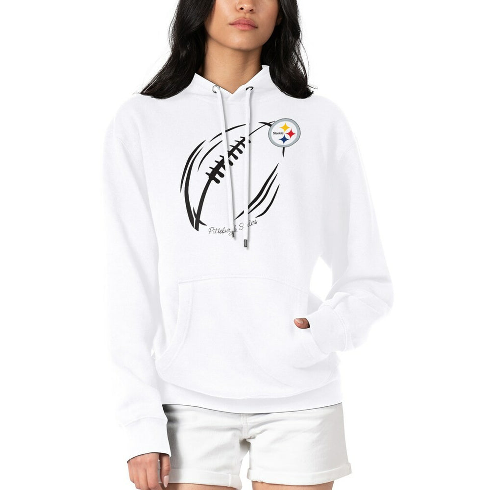 Pittsburgh Steelers G-III 4Her by Carl Banks Women's Football Logo Fleece Tri-Blend Pullover Hoodie - White cheap