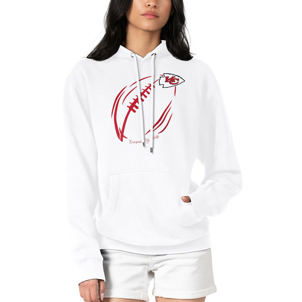 Kansas City Chiefs G-III 4Her by Carl Banks Women's Football Logo Fleece Tri-Blend Pullover Hoodie - White sale