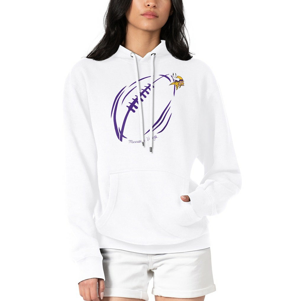 Minnesota Vikings G-III 4Her by Carl Banks Women's Football Logo Fleece Tri-Blend Pullover Hoodie - White sale