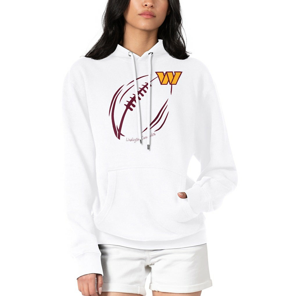 Washington Commanders G-III 4Her by Carl Banks Women's Football Logo Fleece Tri-Blend Pullover Hoodie - White outlet
